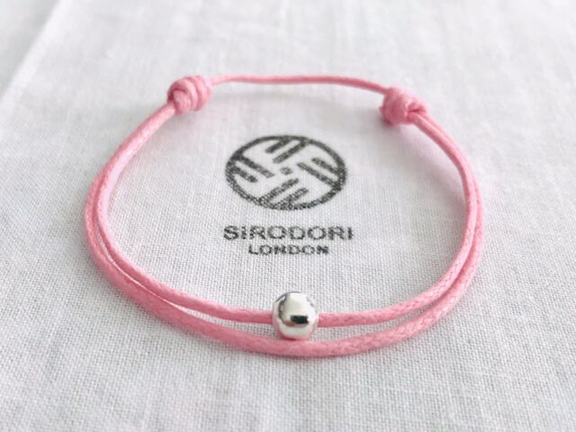 Handmade Pink String Metal Bead Adjustable Bracelet Anklet SELF-CARE LOVE HEAL