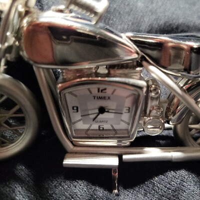 CHROME Harley Davidson Motor Cycle With Timex Clock | eBay