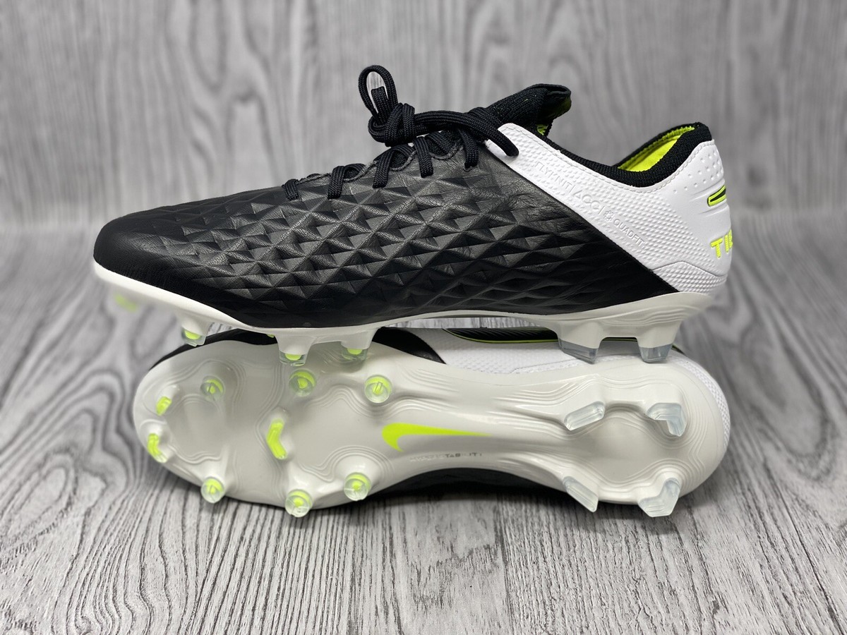 Nike Tiempo Legend 8 Elite FG Black/White/Volt Soccer Cleats Nike Tiempo Legend 8 Elite FG Black/White/Volt Soccer Cleats