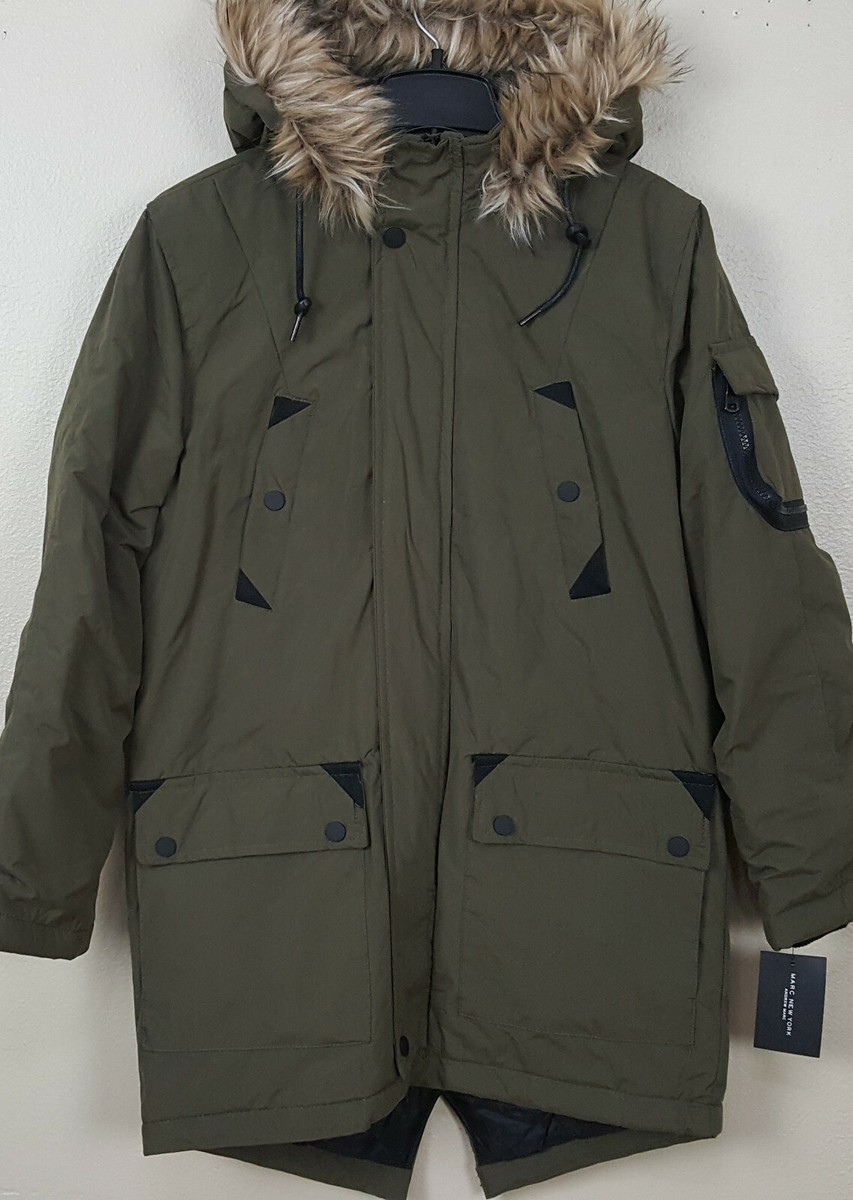 MARC NEW YORK BY ANDREW MARC WILBUR PARKA JACKET $275 OLIVE GREEN