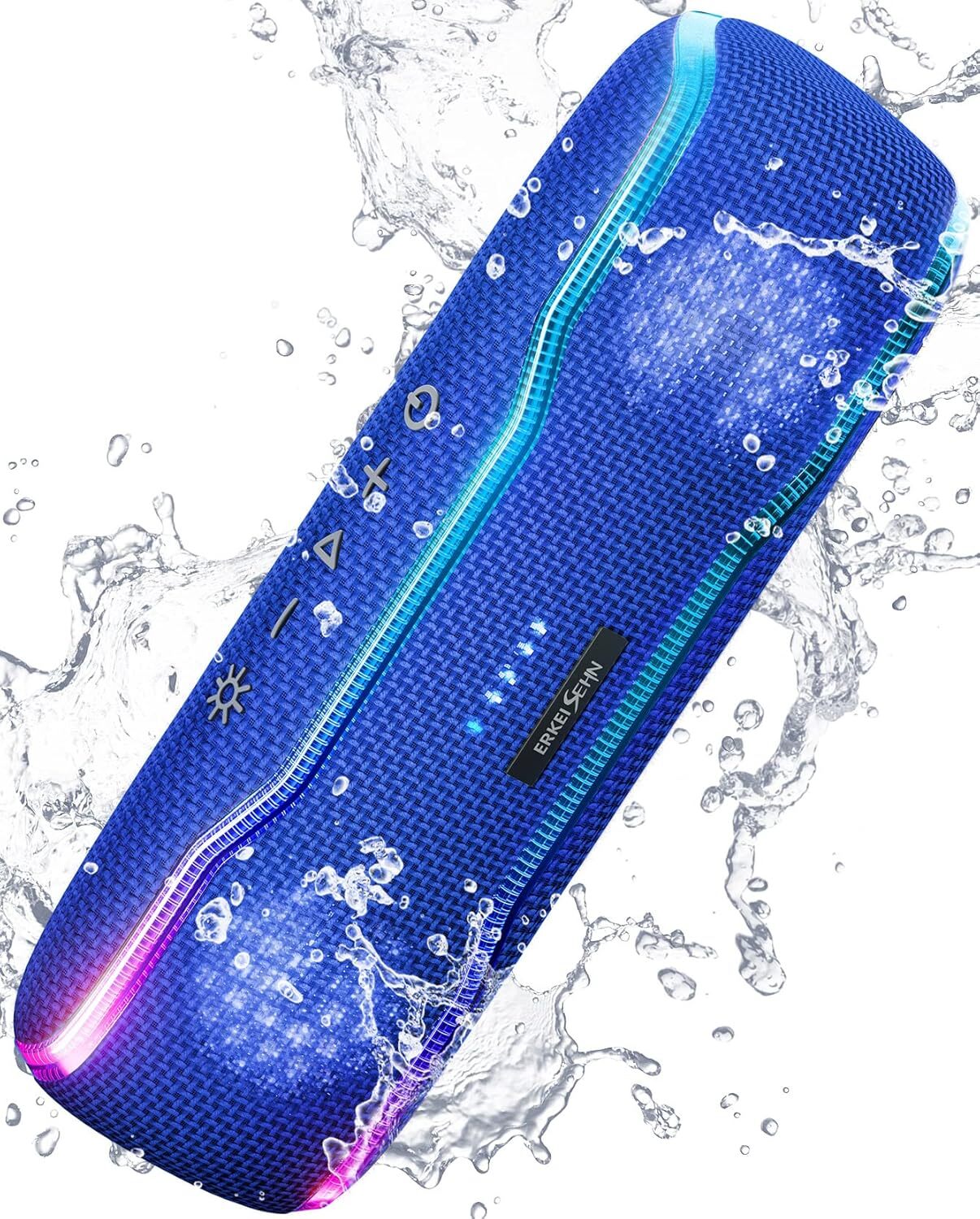 Bluetooth Speaker, IPX7 Waterproof Wireless Speaker with Colorful Flashing Light
