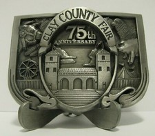 75th Anv Clay County Fair Spencer Iowa 1992 Belt Buckle Managers  Board Members