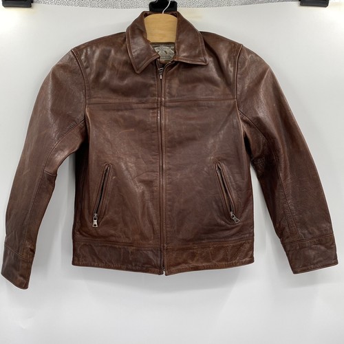 Banana Republic Men's Small Brown Leather Travel & Safari Full Zip