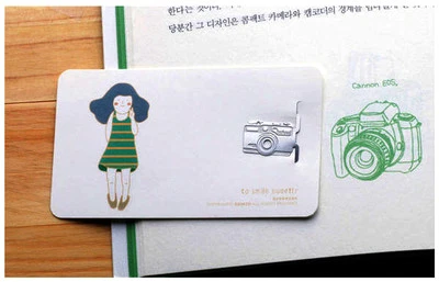 LING CAMERA Cute Silver Color Little Stainless steel Bookmark Decals - Perfect gift