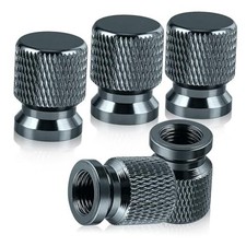 Tire Valve Stem Caps - 5 Pack Aluminum Alloy Car Tire Caps, for Car Grey