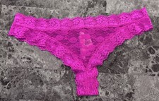 NWT VICTORIA'S SECRET PINK MEDIUM FLORAL LACE RARE MINI CHEEKSTER THONG PANTIES