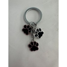 Dog paws metal purse keychain - Black