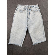 Vintage Jordache Acid Wash High Waist Bermuda Denim Shorts Womens 11/12 Blue