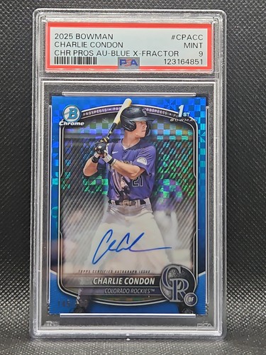 Charlie Condon [Blue] #CPA-CC 2025 Bowman Chrome Prospect Autograph card