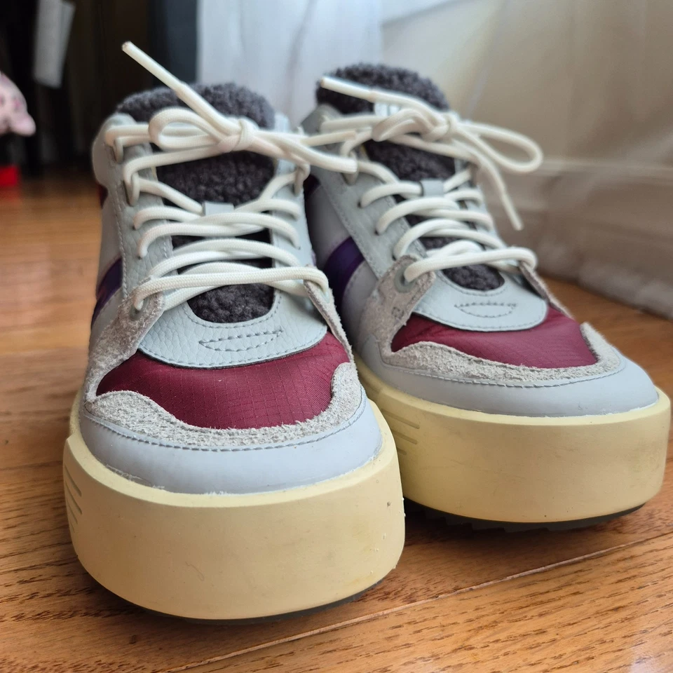 Lacoste Women’s Size 5 L002 Winter Mid Leather Boots Women Grey Novak Djokovic Foto 3 de 4