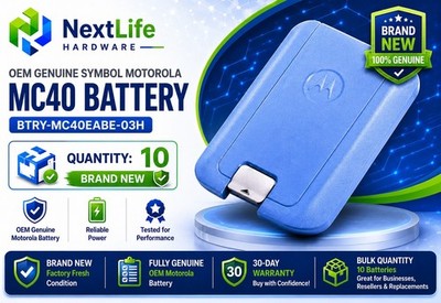 10 Pack OEM Motorola Symbol MC40 Battery BTRY-MC40EABE-03H Replacement New