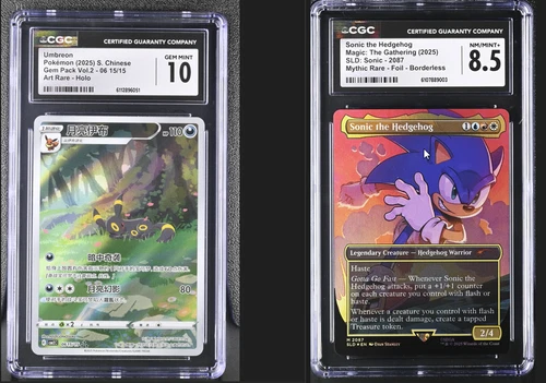 Pokemon CGC 10 GEM MINT Umbreon AR 2025 06 15/15 Gem Pack Vol.2 S.Chinese &Sonic