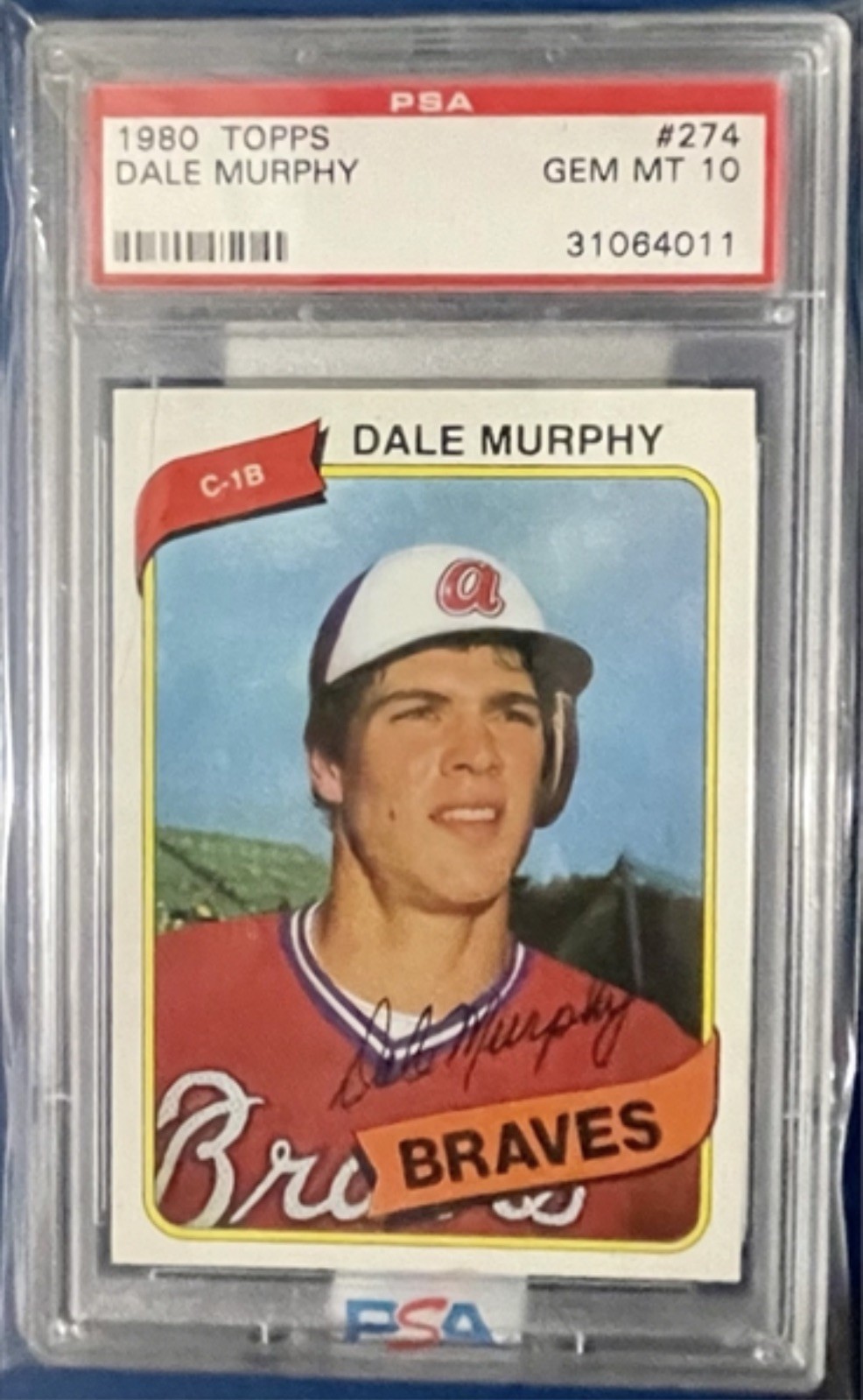 1980 Topps #274 Dale Murphy PSA 10 Gem Mint Atlanta Braves 2-time NL MVP
