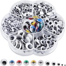 800Pcs 4mm-12mm Googly Eyes Self Adhesive Wiggle Eyes for Art Craft Supplies,
