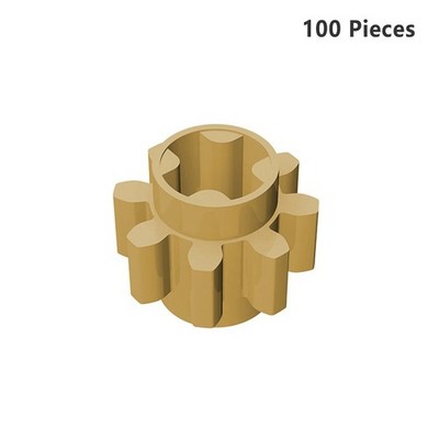 Part 3647 Technic Gear 8 Tooth GEAR Wheel T=8, M=1 Building Pieces Tan 100 PCS