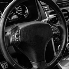 Real Carbon Fiber Interior Steering Wheel Button Cover Trim For Mazda 3 6 02-09