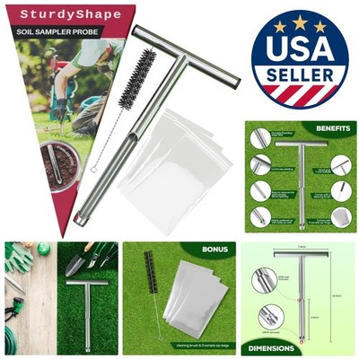 Durable 12-Inch Soil Sampling Probe with Ergonomic Grip for Easy Collection