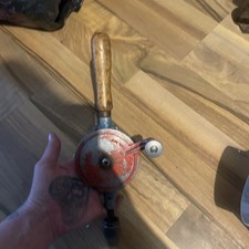 Fleetway Vintage Clipper Hand Drill Blue and Red Antique Tool Used Old Tool