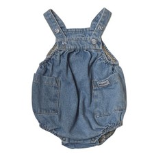 Vintage Baby Guess Denim Bubble Romper One Piece Overalls 9 Months USA Made