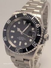 Men's Custom Luxury Black Divers Watch. NH35 (SEIKO TMI) Automatic Movt  100m.
