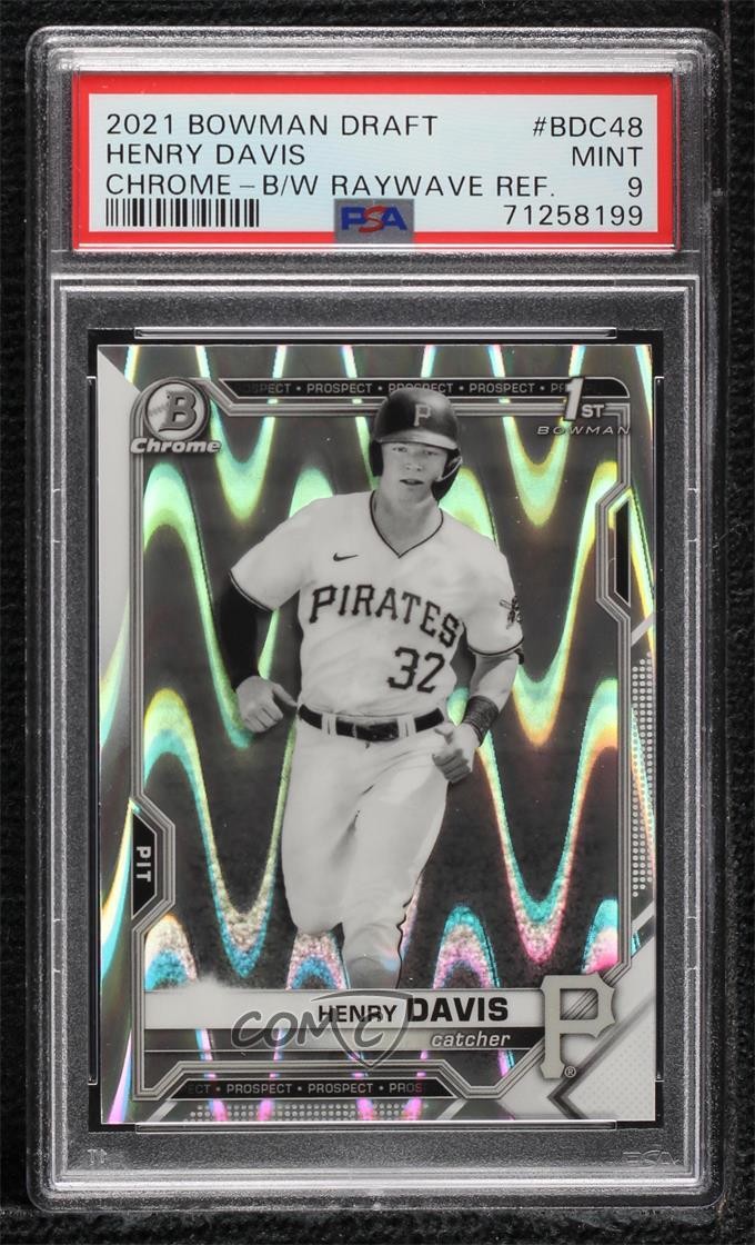2021 Bowman Draft Chrome Black & White RayWave Refractor Henry Davis 05nn