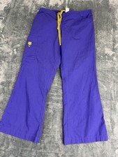 Womens Purple Yellow Accent Drawstring Scrub Pants MP
