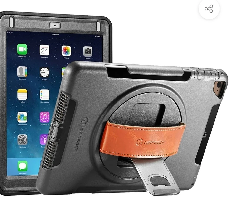 Funda Resistente NEWTRENT GLADIUS iPad NT611GR, Negra con Correa de Cuero. NUEVO Foto 3 de 3