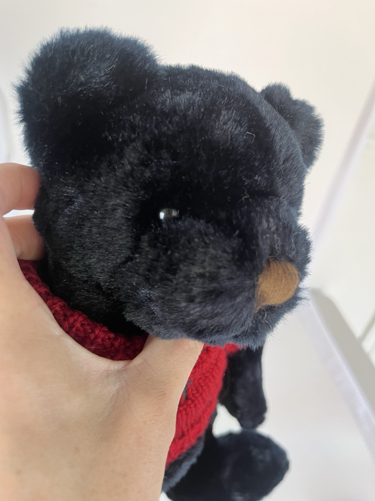 как выглядит Vintage Velvete Black Teddy Bear - The Orange County Register Promotional Plush фото