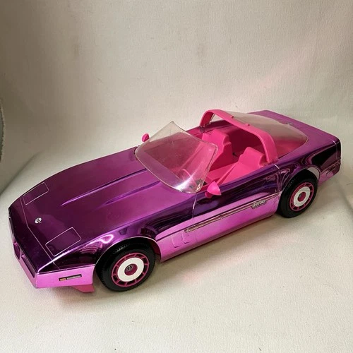 BARBIE ULTRA VETTE Corvette Pink Metallic Car VTG 1984 Mattel Incomplete READ