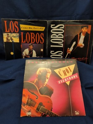 TESTED 1980's Vinyl Bundle 3x Singles 45s 7'' Los Lobos/Eddie Cochran La Bamba