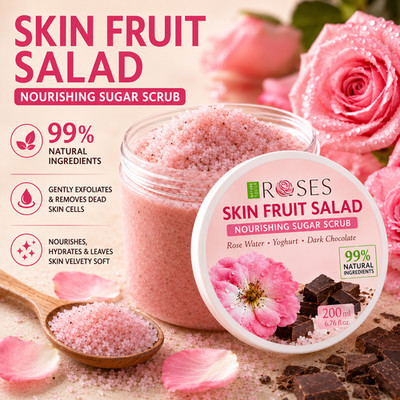 2-in-1 Zuckerpeeling Gesicht & Körper Bulgarisches Rosenwasser, Joghurt & Dunkle Schokolade