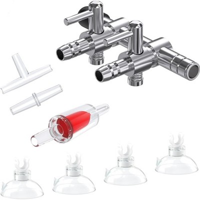 Copper 2-Way Air Control Valve for Fish Tanks with Strong Suction and Connectors