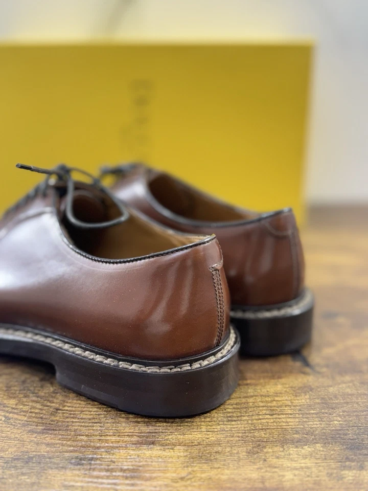 Doucal’s Derby Pelle Polish Castagno Luxury Doucal’s Scarpa Uomo 43.5 - Immagine 3 di 4