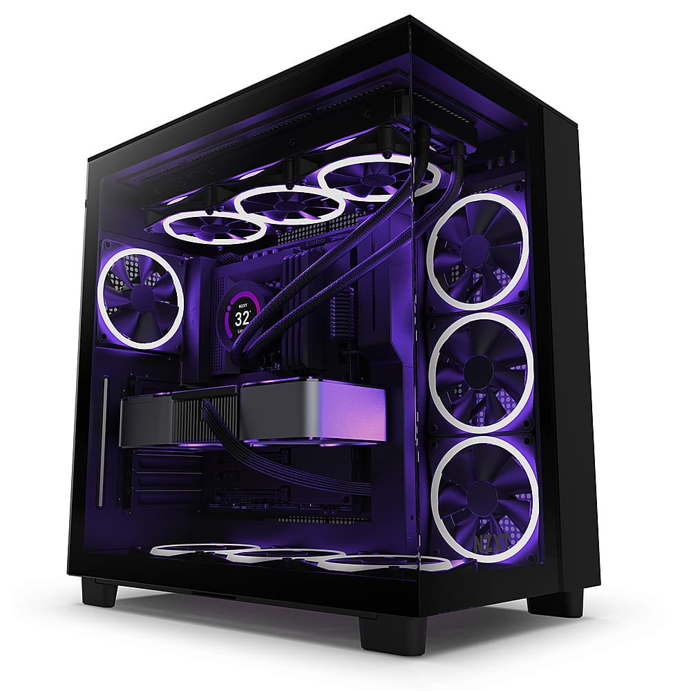 NZXT - H9 Flow ATX Mid-Tower PC Case with Dual Chamber NZXT - H9 Flow ATX Mid-Tower PC Case with Dual Chamber