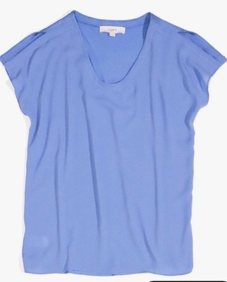 Loft Ann Taylor Women's Mixed Media Cold Shoulder Flutter Tee Size Small