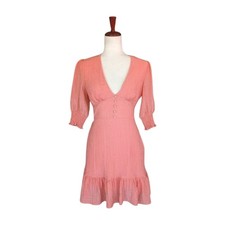 MINKPINK Vera Empire Waist Mini Dress in Rose Pink Size Small