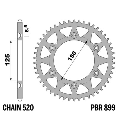 KTM SX 150 2010-2014 Krone PBR Schritt 520 50 Zähne Ergal