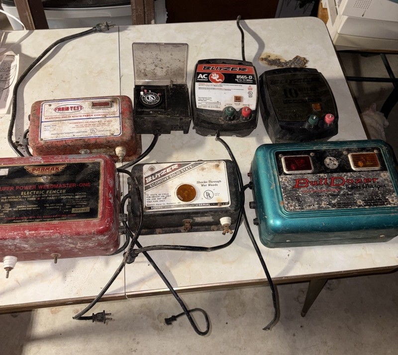Vintage Electric Fence Charger Lot Parmak Blitzer BullDozer Tested Working Farm