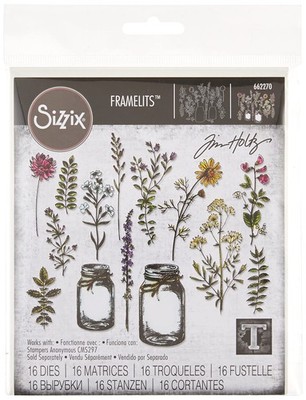 662270 Framelits Stanzen Set 23 Stück  Blumenglas von Tim Holtz, Steel, Silve...