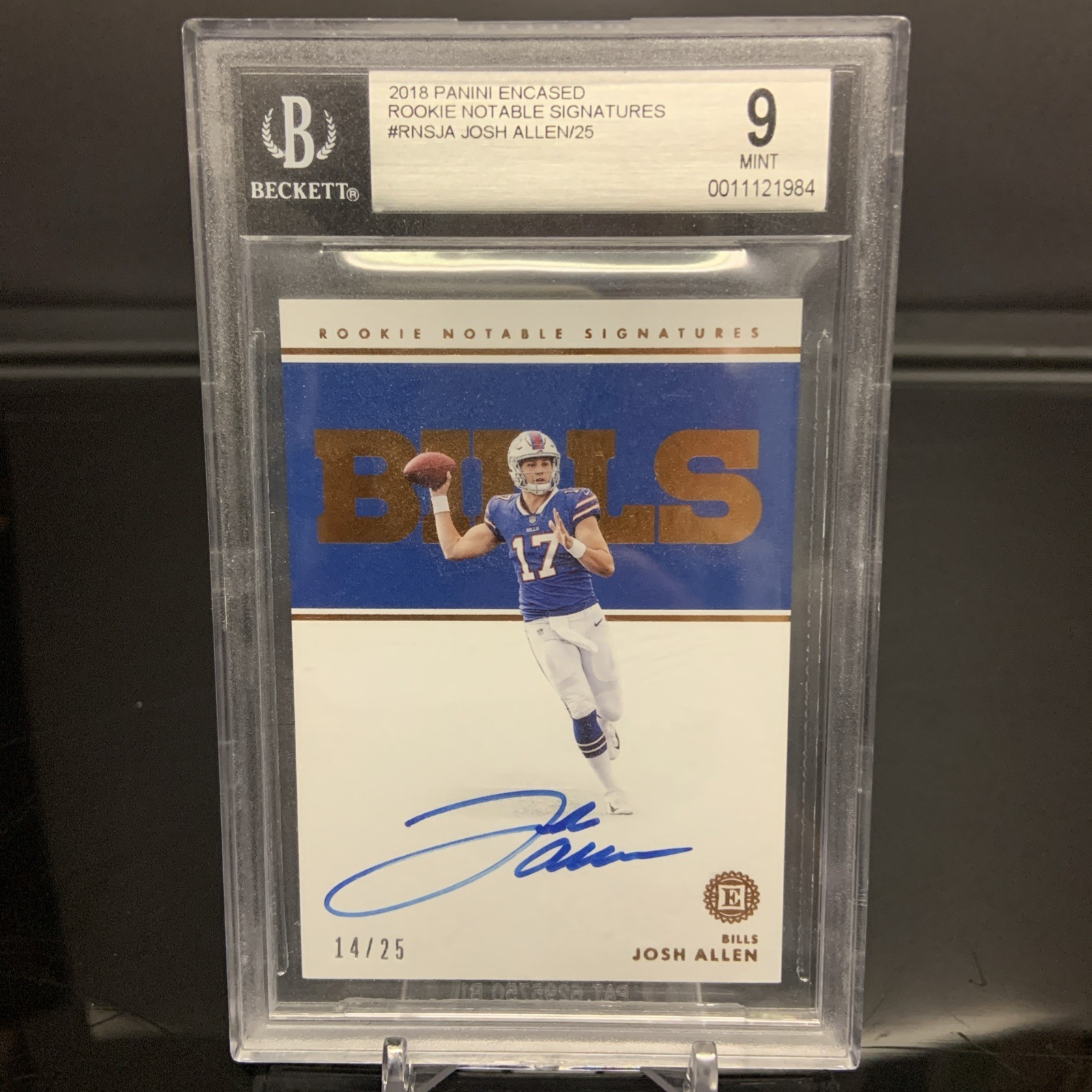 2018 Encased Josh Allen Rookie Notable Signature RC On Card Auto BGS 9/10 WOW 🤯