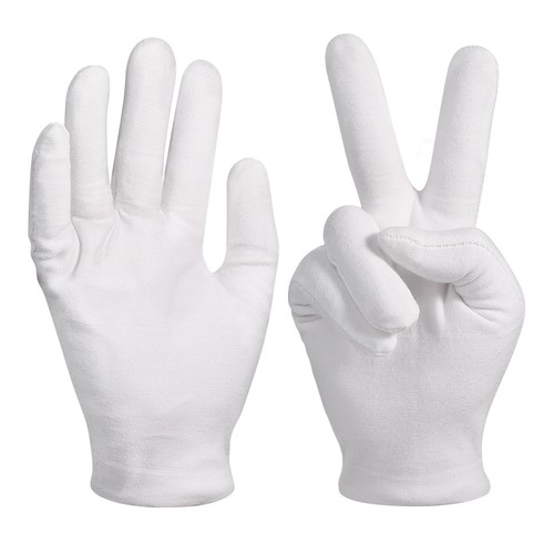 Cotton Gloves, 5 Pairs White Cotton Moisturizing Gloves Overnight for Dry Han...