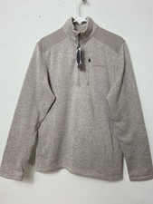 Eddie Bauer Sz XL Men's 1/4-Zip Sweater Fleece Pullover Sweater Heather Oatmeal
