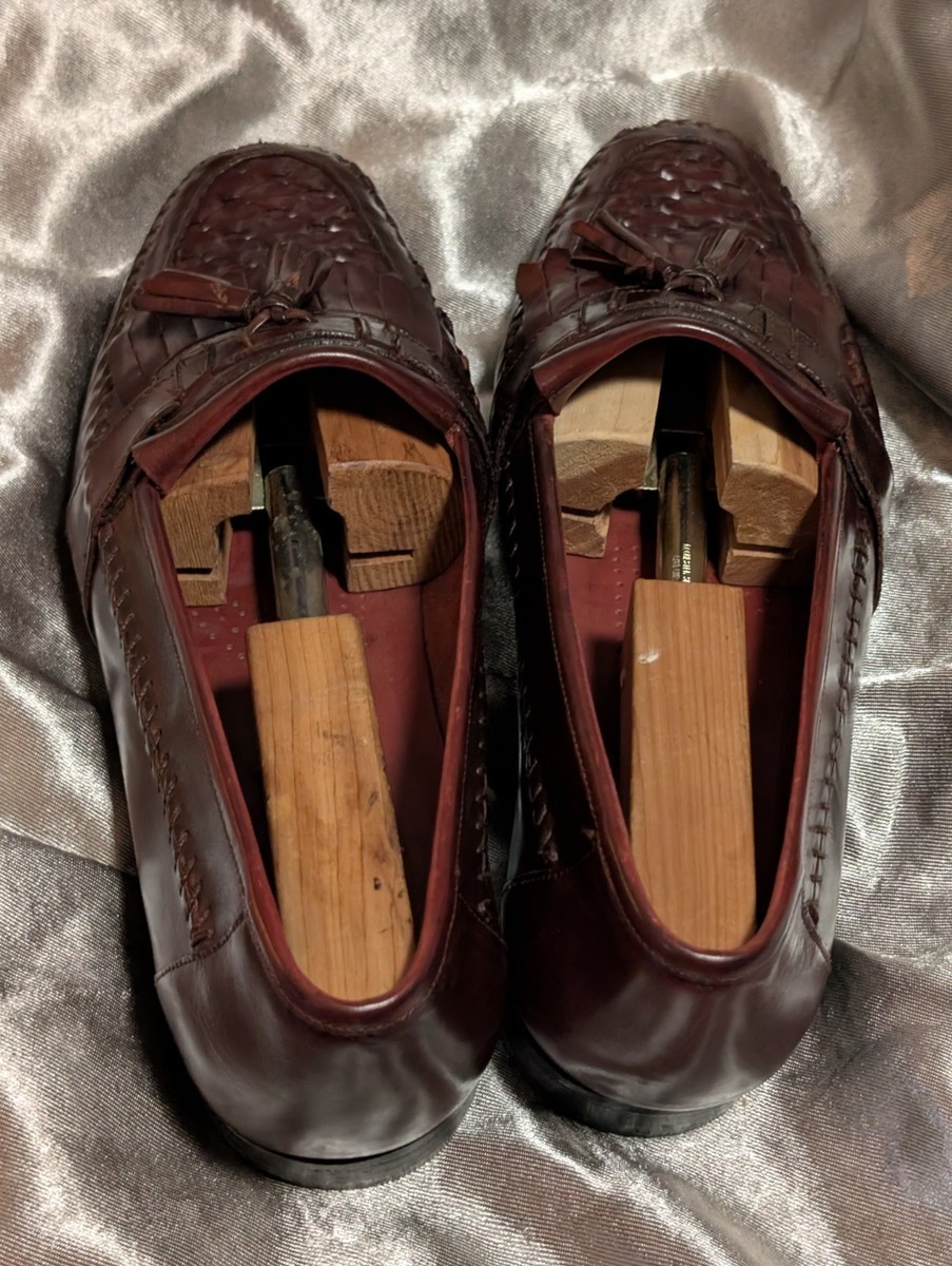 Giorgio Brutini Loafers Le Glove Men's Shoes, brown Woven Leather Tassel Dress View 2