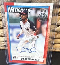 Topps Update Darren Baker Rookie Autograph 1990 Insert Nationals #90B2-DBA