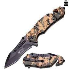 Ambidextrous Spring Assist Folding Knife - Black Blade, Emergency Ready Design
