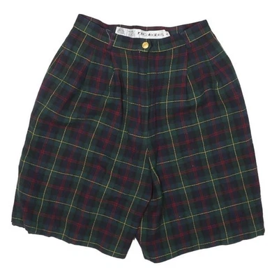 JH COLLECTIBLES Mujer Pantalones Cortos Tartán Verde Tartán XS W23 Lana Informal - Imagen 1 de 4