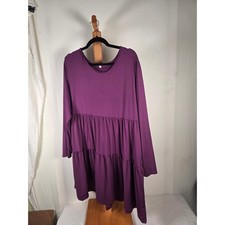 Unbranded Purple Long Sleeve Tiered Babydoll Dress Plus Size 18W