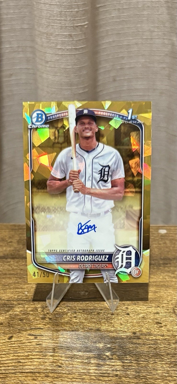 2025 Bowman Chrome Sapphire 1st True Gold CRIS RODRIGUEZ Auto /50 Tigers
