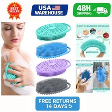 Silicone Body Scrubber 4 Pack, Double-Sided Silicone Loofah Shower Body Scrub...