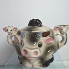 Vintage Kitsch Cow Sugar Bowl Unique Gift Novelty Bull Animal Retro